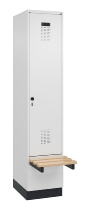 C+P Spind Evolo PLUS 049040-30 integrierte Bank 3 Abt.je 300mm Drehriegel (HxBxT) 1950x900x815mm 9016/6019