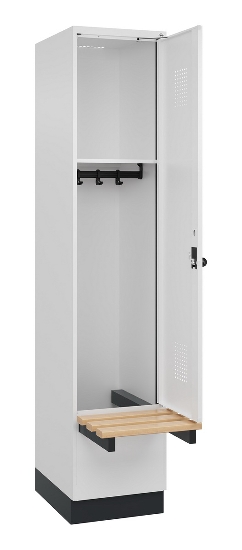 C+P Spind Evolo PLUS 049040-30 integrierte Bank 3 Abt.je 300mm Drehriegel (HxBxT) 1950x900x815mm 9016/6019