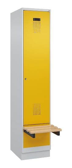 C+P Spind Evolo PLUS 049040-30 integrierte Bank 3 Abt.je 300mm Drehriegel (HxBxT) 1950x900x815mm 9016/6019