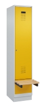 C+P Spind Evolo PLUS 049040-30 integrierte Bank 3 Abt.je 300mm Drehriegel (HxBxT) 1950x900x815mm 9016/6019