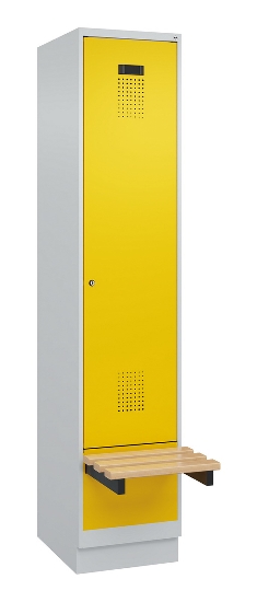C+P Spind Evolo PLUS 049040-30 integrierte Bank 3 Abt.je 300mm Drehriegel (HxBxT) 1950x900x815mm 9016/6019