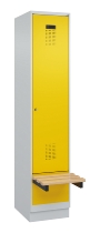 C+P Spind Evolo PLUS 049040-30 integrierte Bank 3 Abt.je 300mm Drehriegel (HxBxT) 1950x900x815mm 9016/6019