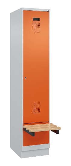C+P Spind Evolo PLUS 049040-30 integrierte Bank 3 Abt.je 300mm Drehriegel (HxBxT) 1950x900x815mm 9016/6019