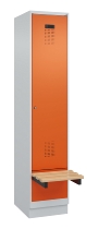 C+P Spind Evolo PLUS 049040-30 integrierte Bank 3 Abt.je 300mm Drehriegel (HxBxT) 1950x900x815mm 9016/6019