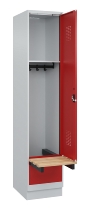 C+P Spind Evolo PLUS 049040-30 integrierte Bank 3 Abt.je 300mm Drehriegel (HxBxT) 1950x900x815mm 9016/6019