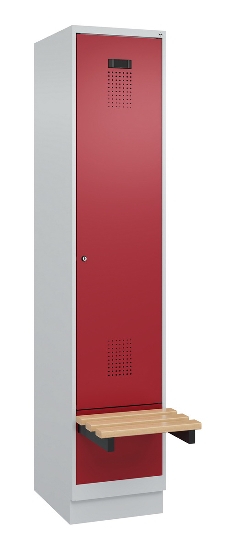 C+P Spind Evolo PLUS 049040-30 integrierte Bank 3 Abt.je 300mm Drehriegel (HxBxT) 1950x900x815mm 9016/6019