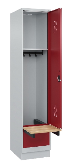 C+P Spind Evolo PLUS 049040-30 integrierte Bank 3 Abt.je 300mm Drehriegel (HxBxT) 1950x900x815mm 9016/6019