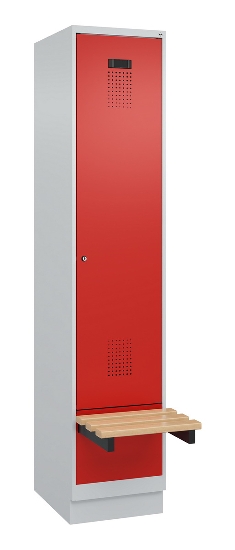 C+P Spind Evolo PLUS 049040-30 integrierte Bank 3 Abt.je 300mm Drehriegel (HxBxT) 1950x900x815mm 9016/6019
