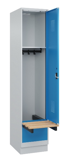 C+P Spind Evolo PLUS 049040-30 integrierte Bank 3 Abt.je 300mm Drehriegel (HxBxT) 1950x900x815mm 9016/6019