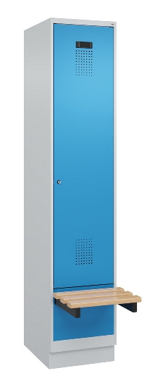 C+P Spind Evolo PLUS 049040-30 integrierte Bank 3 Abt.je 300mm Drehriegel (HxBxT) 1950x900x815mm 9016/6019