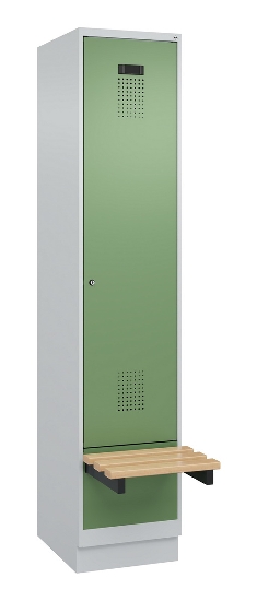 C+P Spind Evolo PLUS 049040-30 integrierte Bank 3 Abt.je 300mm Drehriegel (HxBxT) 1950x900x815mm 9016/6019