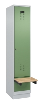 C+P Spind Evolo PLUS 049040-30 integrierte Bank 3 Abt.je 300mm Drehriegel (HxBxT) 1950x900x815mm 9016/6019