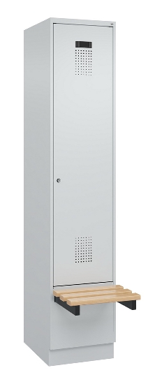 C+P Spind Evolo PLUS 049040-30 integrierte Bank 3 Abt.je 300mm Drehriegel (HxBxT) 1950x900x815mm 9016/6019