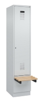 C+P Spind Evolo PLUS 049040-30 integrierte Bank 3 Abt.je 300mm Drehriegel (HxBxT) 1950x900x815mm 9016/6019