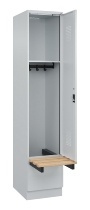 C+P Spind Evolo PLUS 049040-30 integrierte Bank 3 Abt.je 300mm Drehriegel (HxBxT) 1950x900x815mm 9016/6019