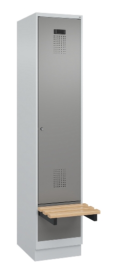 C+P Spind Evolo PLUS 049040-30 integrierte Bank 3 Abt.je 300mm Drehriegel (HxBxT) 1950x900x815mm 9016/6019