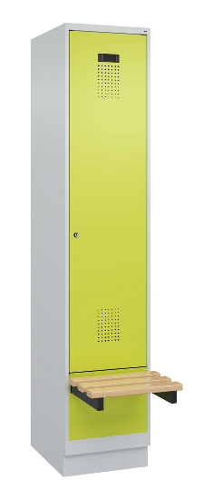 C+P Spind Evolo PLUS 049040-30 integrierte Bank 3 Abt.je 300mm Drehriegel (HxBxT) 1950x900x815mm 9016/6019