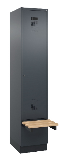 C+P Spind Evolo PLUS 049040-30 integrierte Bank 3 Abt.je 300mm Drehriegel (HxBxT) 1950x900x815mm 9016/6019