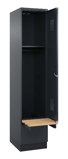 C+P Spind Evolo PLUS 049040-30 integrierte Bank 3 Abt.je 300mm Drehriegel (HxBxT) 1950x900x815mm 9016/6019