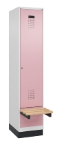 C+P Spind Evolo PLUS 049040-30 integrierte Bank 3 Abt.je 300mm Drehriegel (HxBxT) 1950x900x815mm 9016/6019