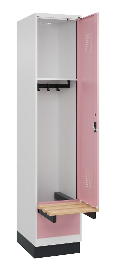 C+P Spind Evolo PLUS 049040-30 integrierte Bank 3 Abt.je 300mm Drehriegel (HxBxT) 1950x900x815mm 9016/6019