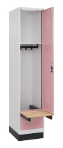 C+P Spind Evolo PLUS 049040-30 integrierte Bank 3 Abt.je 300mm Drehriegel (HxBxT) 1950x900x815mm 9016/6019