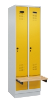 C+P Spind Evolo PLUS 049040-30 integrierte Bank 3 Abt.je 300mm Drehriegel (HxBxT) 1950x900x815mm 9016/6019