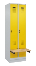 C+P Spind Evolo PLUS 049040-30 integrierte Bank 3 Abt.je 300mm Drehriegel (HxBxT) 1950x900x815mm 9016/6019