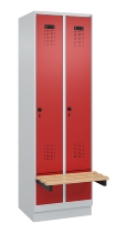 C+P Spind Evolo PLUS 049040-30 integrierte Bank 3 Abt.je 300mm Drehriegel (HxBxT) 1950x900x815mm 9016/6019