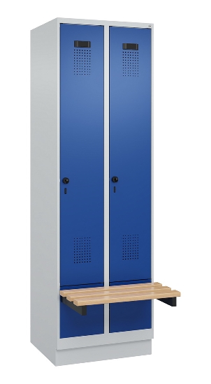 C+P Spind Evolo PLUS 049040-30 integrierte Bank 3 Abt.je 300mm Drehriegel (HxBxT) 1950x900x815mm 9016/6019