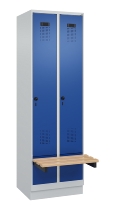 C+P Spind Evolo PLUS 049040-30 integrierte Bank 3 Abt.je 300mm Drehriegel (HxBxT) 1950x900x815mm 9016/6019