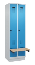 C+P Spind Evolo PLUS 049040-30 integrierte Bank 3 Abt.je 300mm Drehriegel (HxBxT) 1950x900x815mm 9016/6019