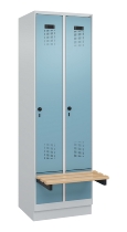 C+P Spind Evolo PLUS 049040-30 integrierte Bank 3 Abt.je 300mm Drehriegel (HxBxT) 1950x900x815mm 9016/6019
