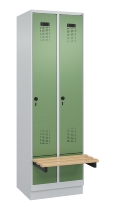 C+P Spind Evolo PLUS 049040-30 integrierte Bank 3 Abt.je 300mm Drehriegel (HxBxT) 1950x900x815mm 9016/6019