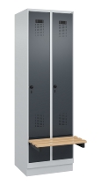 C+P Spind Evolo PLUS 049040-30 integrierte Bank 3 Abt.je 300mm Drehriegel (HxBxT) 1950x900x815mm 9016/6019