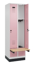 C+P Spind Evolo PLUS 049040-30 integrierte Bank 3 Abt.je 300mm Drehriegel (HxBxT) 1950x900x815mm 9016/6019