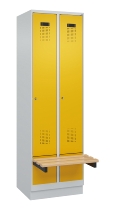 C+P Spind Evolo PLUS 049040-30 integrierte Bank 3 Abt.je 300mm Drehriegel (HxBxT) 1950x900x815mm 9016/6019