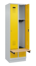 C+P Spind Evolo PLUS 049040-30 integrierte Bank 3 Abt.je 300mm Drehriegel (HxBxT) 1950x900x815mm 9016/6019
