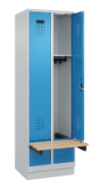 C+P Spind Evolo PLUS 049040-30 integrierte Bank 3 Abt.je 300mm Drehriegel (HxBxT) 1950x900x815mm 9016/6019
