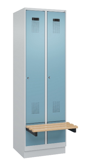 C+P Spind Evolo PLUS 049040-30 integrierte Bank 3 Abt.je 300mm Drehriegel (HxBxT) 1950x900x815mm 9016/6019
