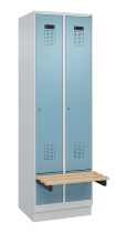 C+P Spind Evolo PLUS 049040-30 integrierte Bank 3 Abt.je 300mm Drehriegel (HxBxT) 1950x900x815mm 9016/6019
