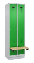 C+P Spind Evolo PLUS 049040-30 integrierte Bank 3 Abt.je 300mm Drehriegel (HxBxT) 1950x900x815mm 9016/6019