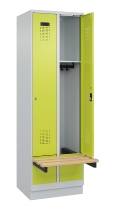 C+P Spind Evolo PLUS 049040-30 integrierte Bank 3 Abt.je 300mm Drehriegel (HxBxT) 1950x900x815mm 9016/6019