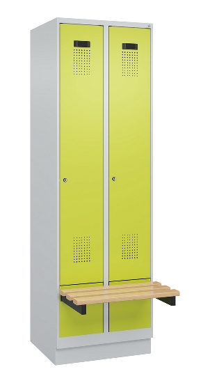 C+P Spind Evolo PLUS 049040-30 integrierte Bank 3 Abt.je 300mm Drehriegel (HxBxT) 1950x900x815mm 9016/6019