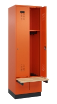 C+P Spind Evolo PLUS 049040-20 integrierte Bank 2 Abt.je 300mm Zylinder (HxBxT) 1950x600x815mm 3015/3015