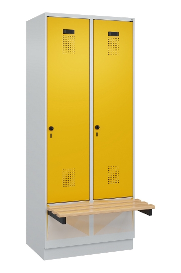 C+P Spind Evolo PLUS 049040-30 integrierte Bank 3 Abt.je 300mm Drehriegel (HxBxT) 1950x900x815mm 9016/6019