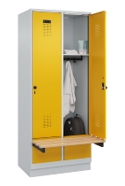 C+P Spind Evolo PLUS 049040-30 integrierte Bank 3 Abt.je 300mm Drehriegel (HxBxT) 1950x900x815mm 9016/6019