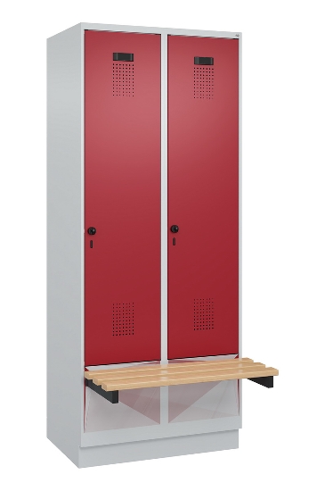 C+P Spind Evolo PLUS 049040-30 integrierte Bank 3 Abt.je 300mm Drehriegel (HxBxT) 1950x900x815mm 9016/6019