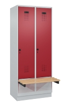 C+P Spind Evolo PLUS 049040-30 integrierte Bank 3 Abt.je 300mm Drehriegel (HxBxT) 1950x900x815mm 9016/6019