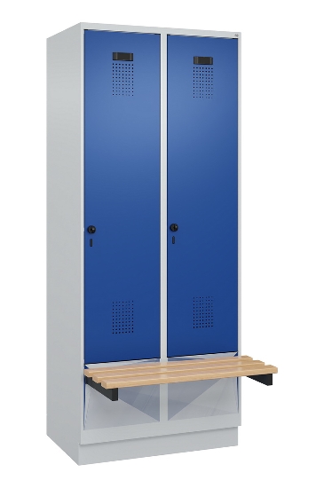 C+P Spind Evolo PLUS 049040-30 integrierte Bank 3 Abt.je 300mm Drehriegel (HxBxT) 1950x900x815mm 9016/6019
